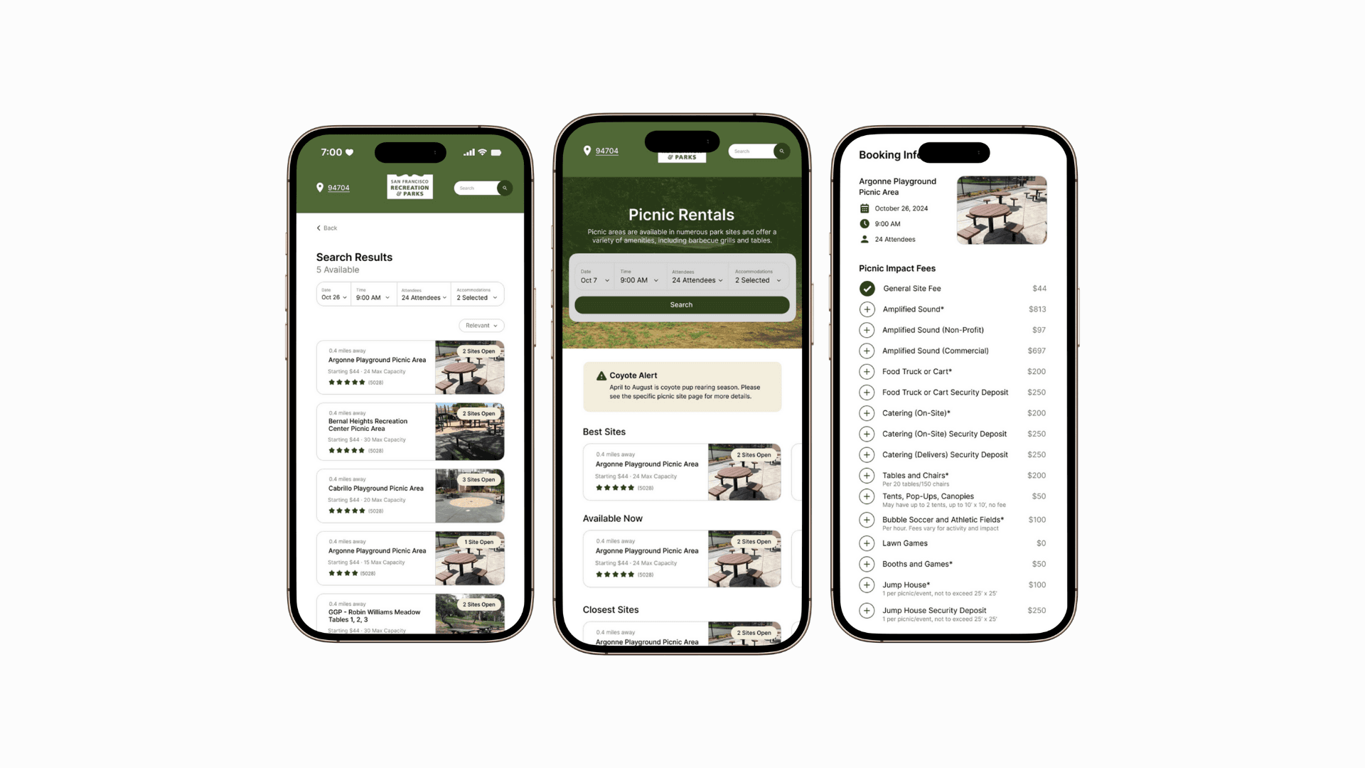 SF Recreation & Parks: Picnic Rental project preview